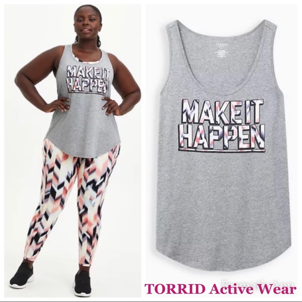 NWT TORRID Heather Grey Wicking Active Tank